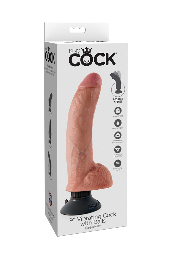 Realistični vibrator King Cock sa vakumom i postoljem PIPE540921 / 7975